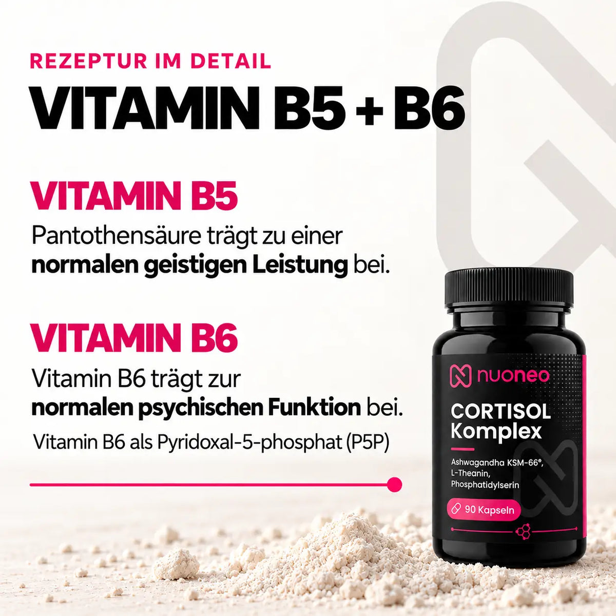 Cortisol Komplex mit Vitamin B5 für normale geistige Leistung und Vitamin B6 für normale psychische Funktion