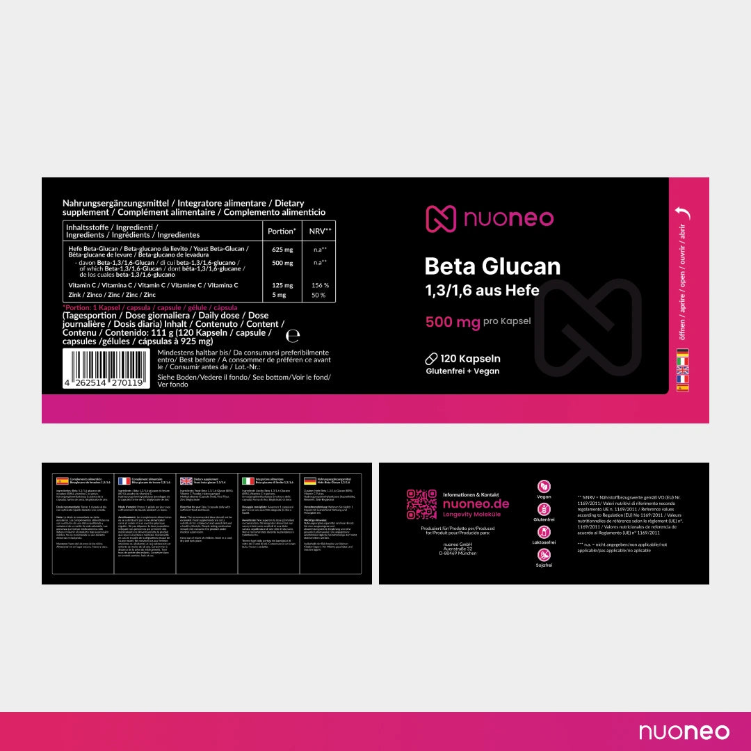 Beta Glucan kapseln label