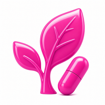 Plant leaves and capsule as a symbol of vegan capsules